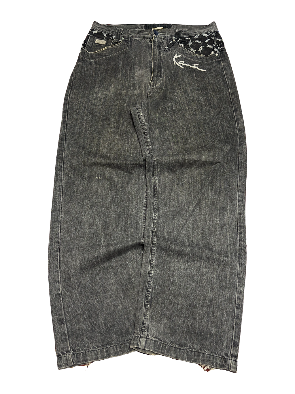 [V1125] Vintage y2k Karl Kani schwarze baggy jeans