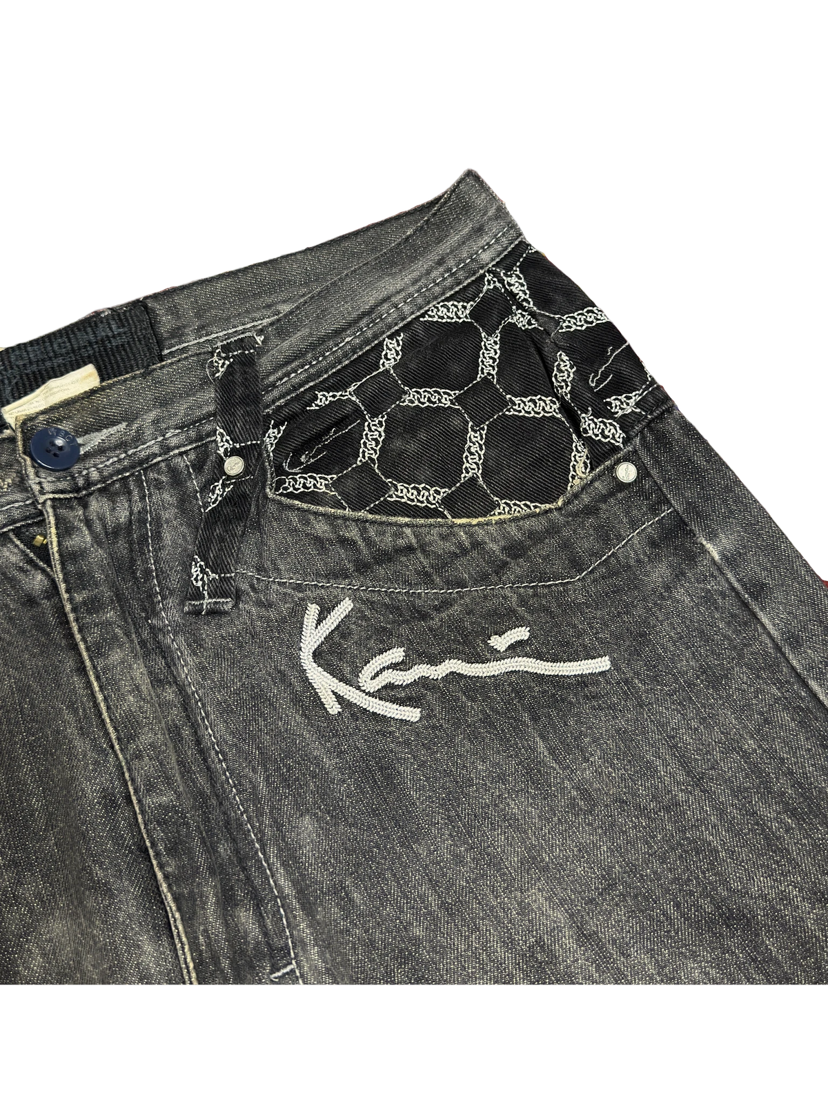 [V1125] Vintage y2k Karl Kani schwarze baggy jeans