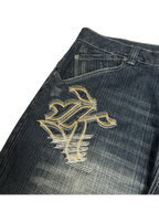 [V1127] Vintage y2k Karl Kani marineblaue baggy jeans