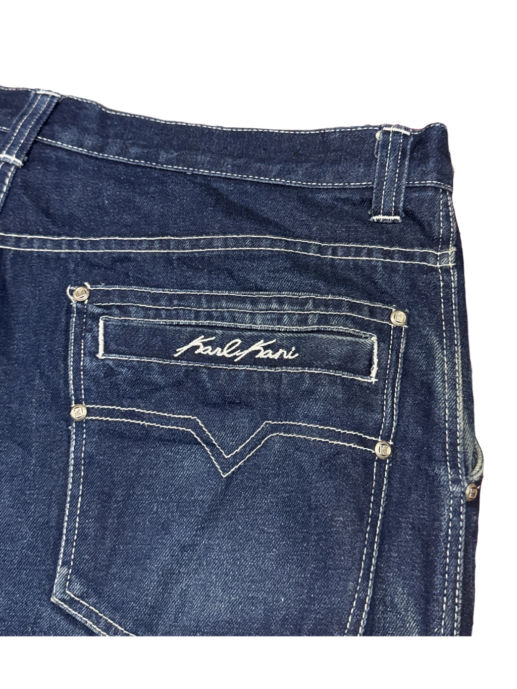 [V1128] Vintage y2k Karl Kani marineblaue baggy jeans (1998–1999)