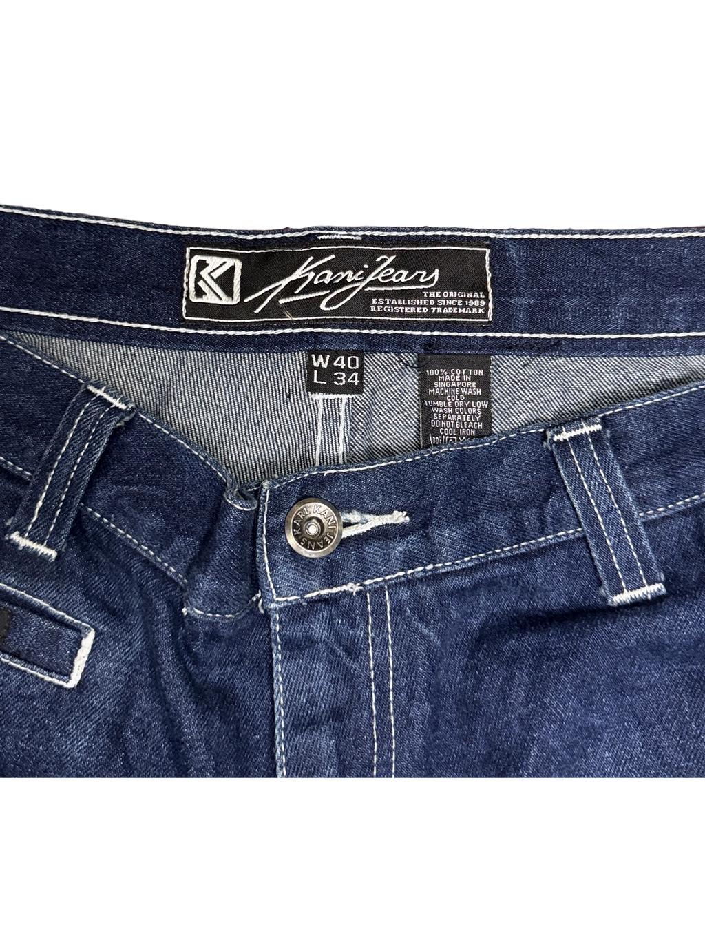 [V1128] Vintage y2k Karl Kani marineblaue baggy jeans (1998–1999)