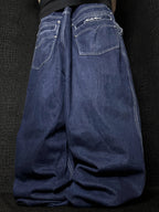 [V1128] Vintage y2k Karl Kani marineblaue baggy jeans (1998–1999)