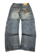 [V1132] Vintage y2k Majah Flavah blaue baggy jeans