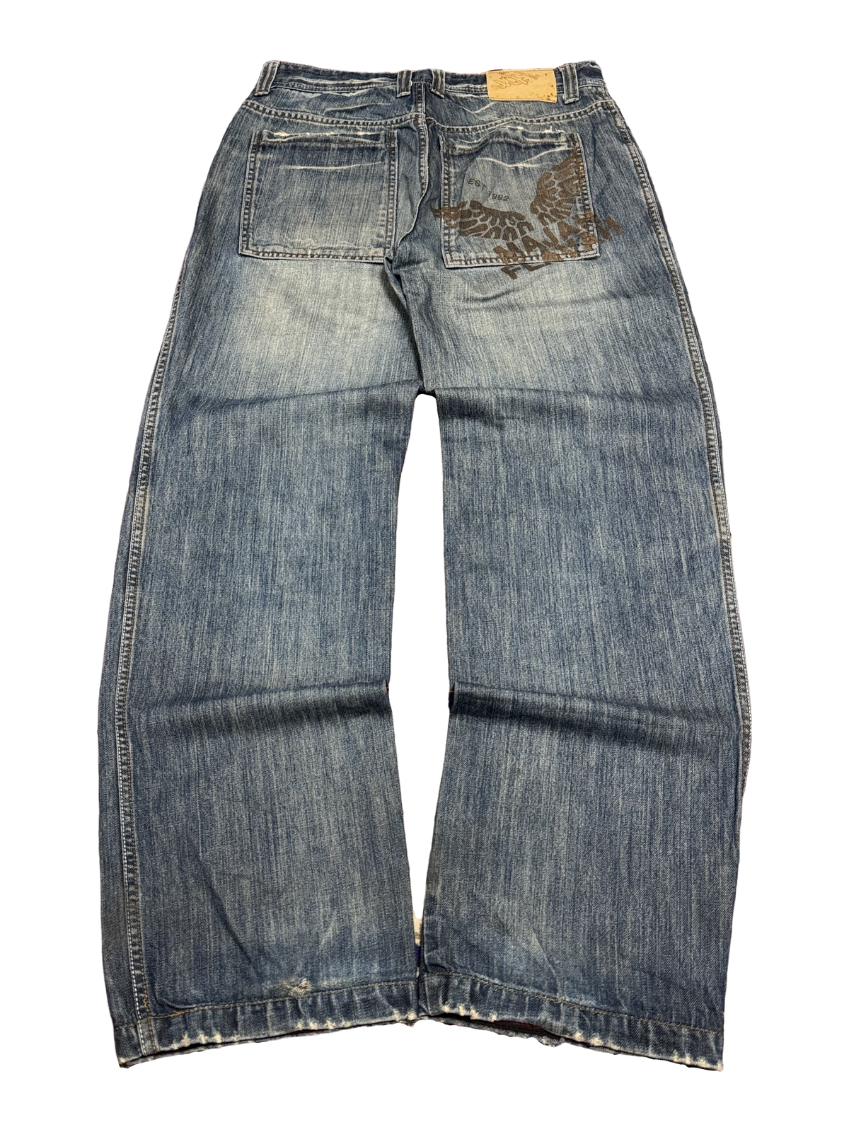 [V1132] Vintage y2k Majah Flavah blaue baggy jeans