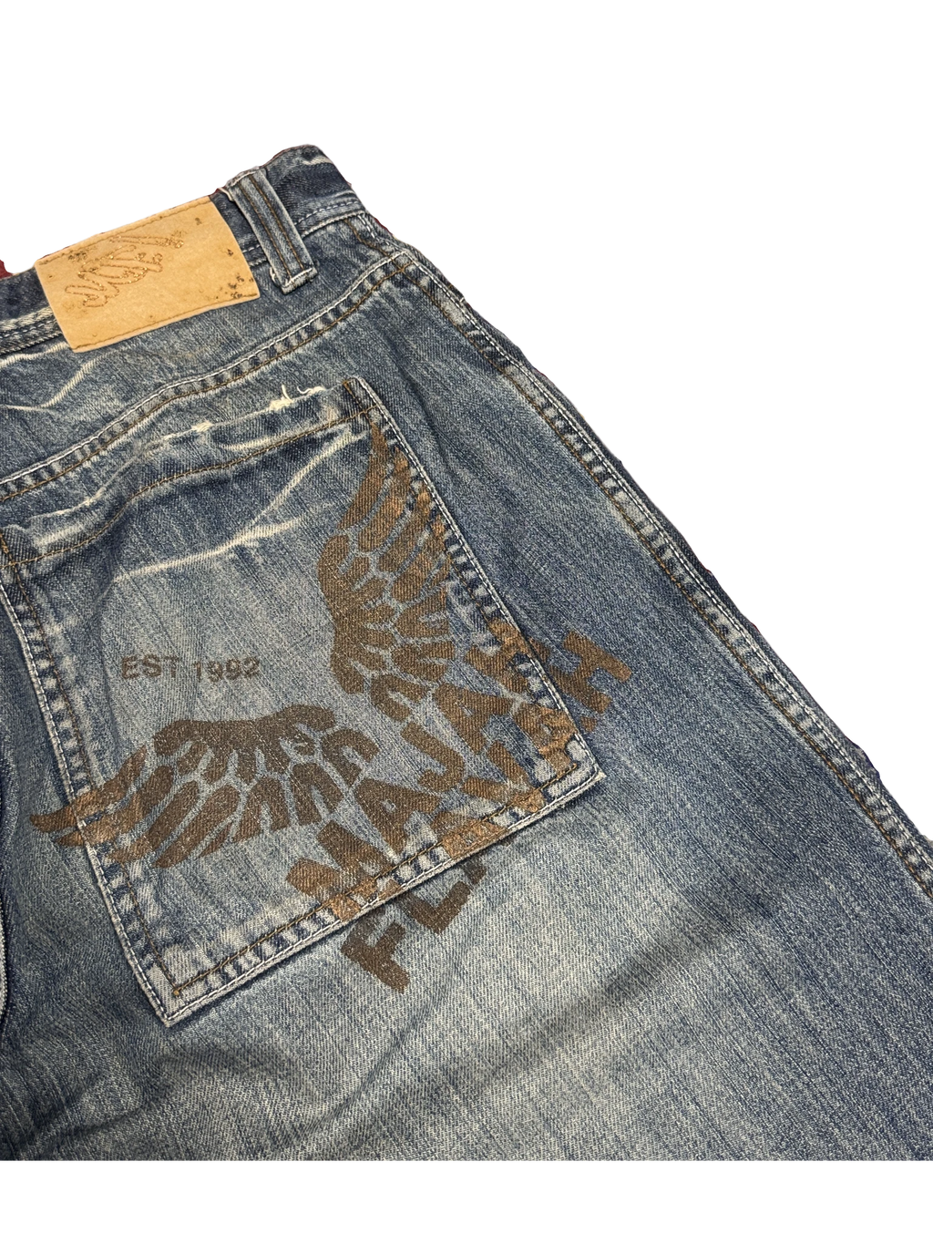 [V1132] Vintage y2k Majah Flavah blaue baggy jeans