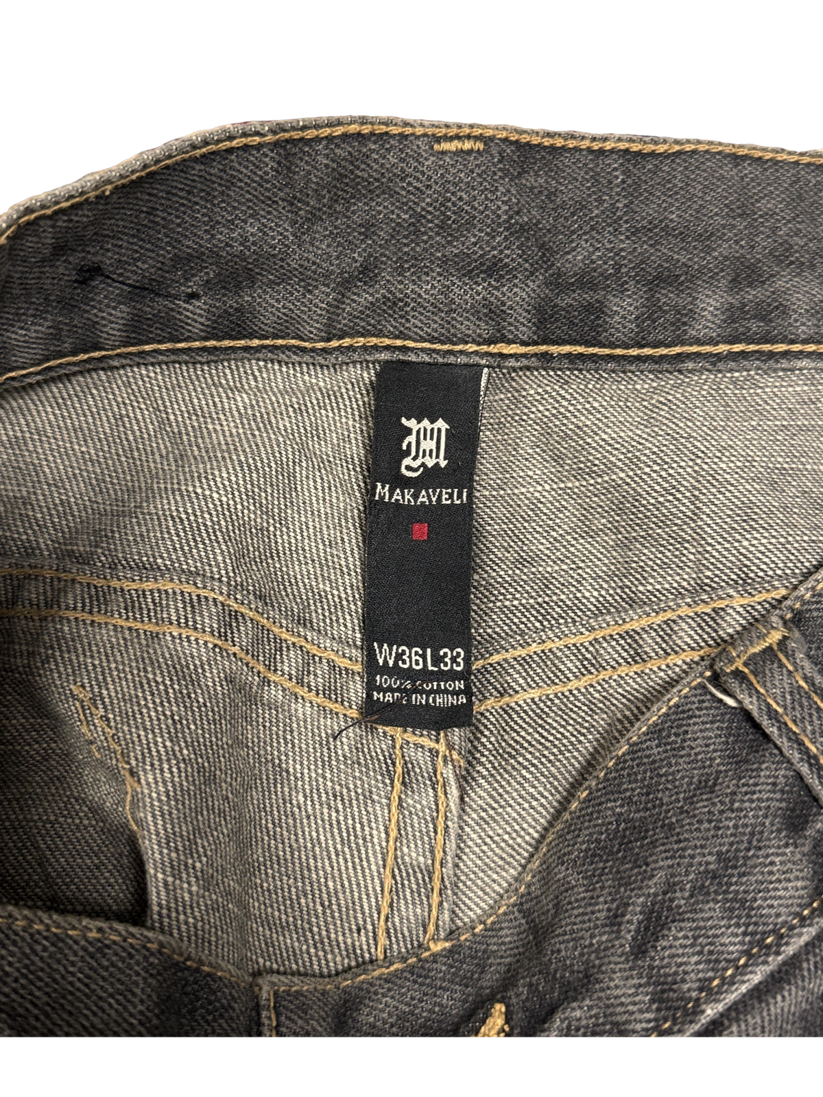 [V1133] Vintage y2k Makaveli graue baggy jeans