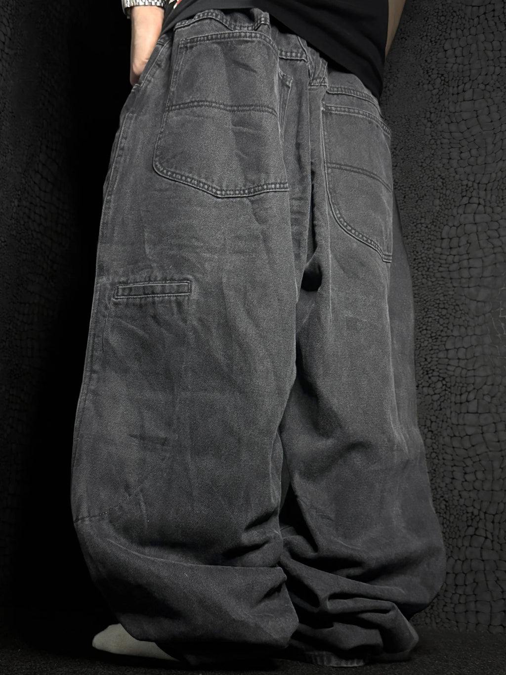 [V1137] Vintage y2k Marithe + Francois Girbaud schwarze baggy jeans