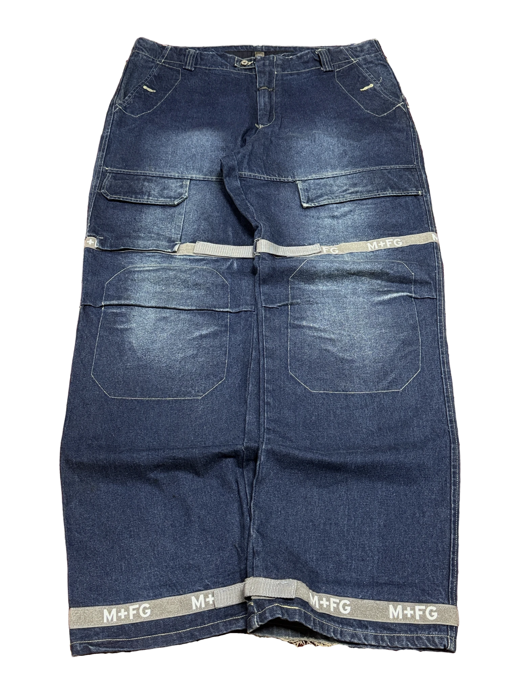 [V1140] Vintage y2k Marithe + Francois Girbaud blaue baggy jeans