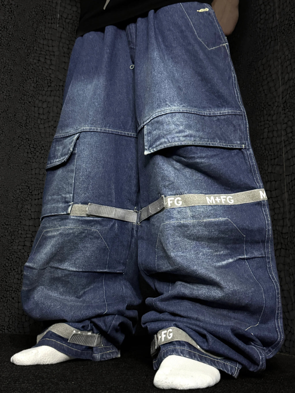 [V1140] Vintage y2k Marithe + Francois Girbaud blaue baggy jeans