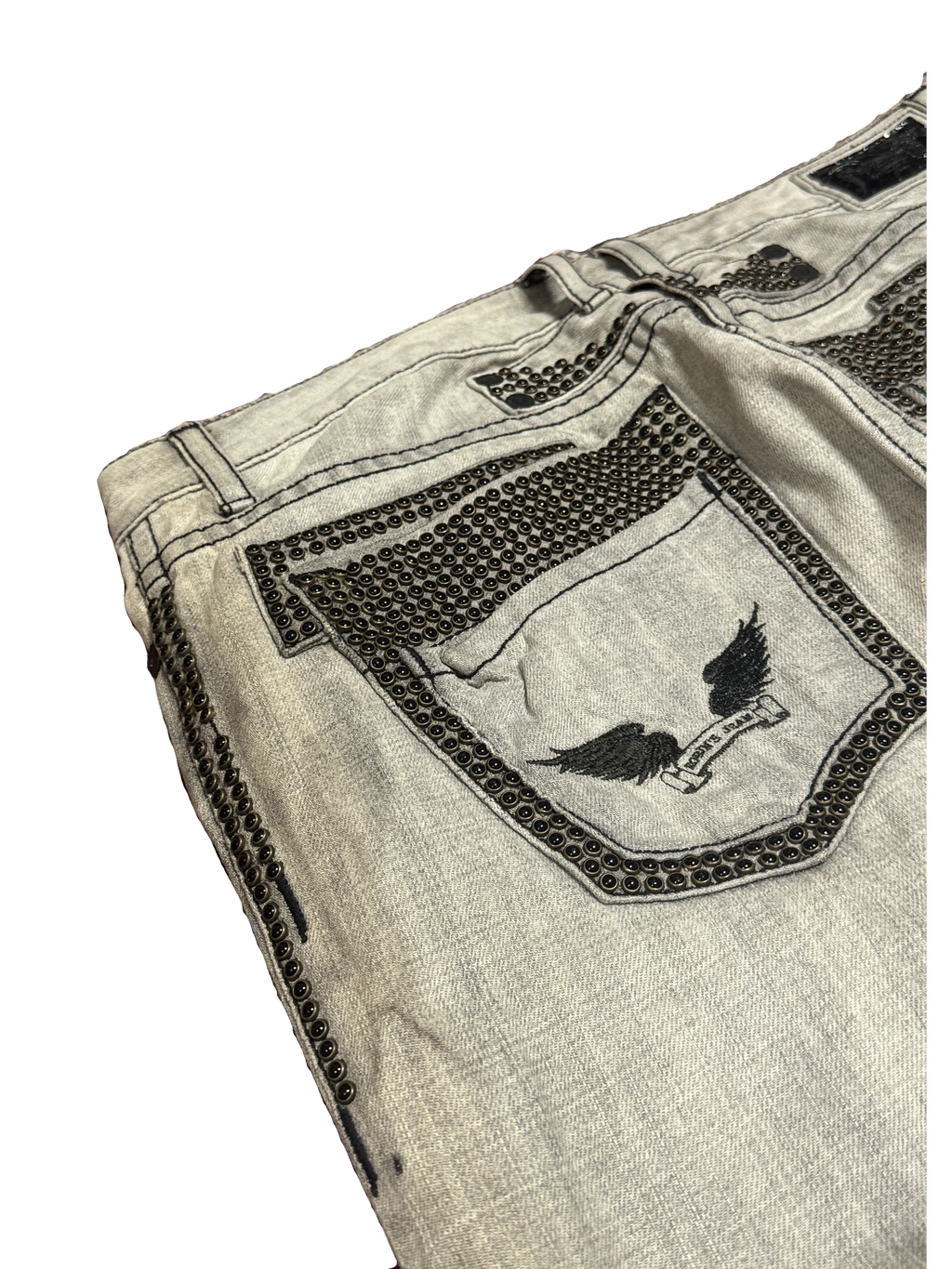 [V1152] Vintage y2k Robins Jeans graue straight jeans