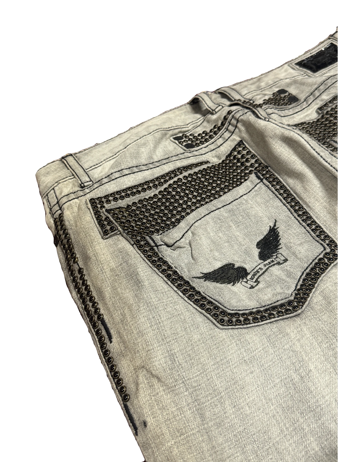 [V1152] Vintage y2k Robins Jeans graue straight jeans