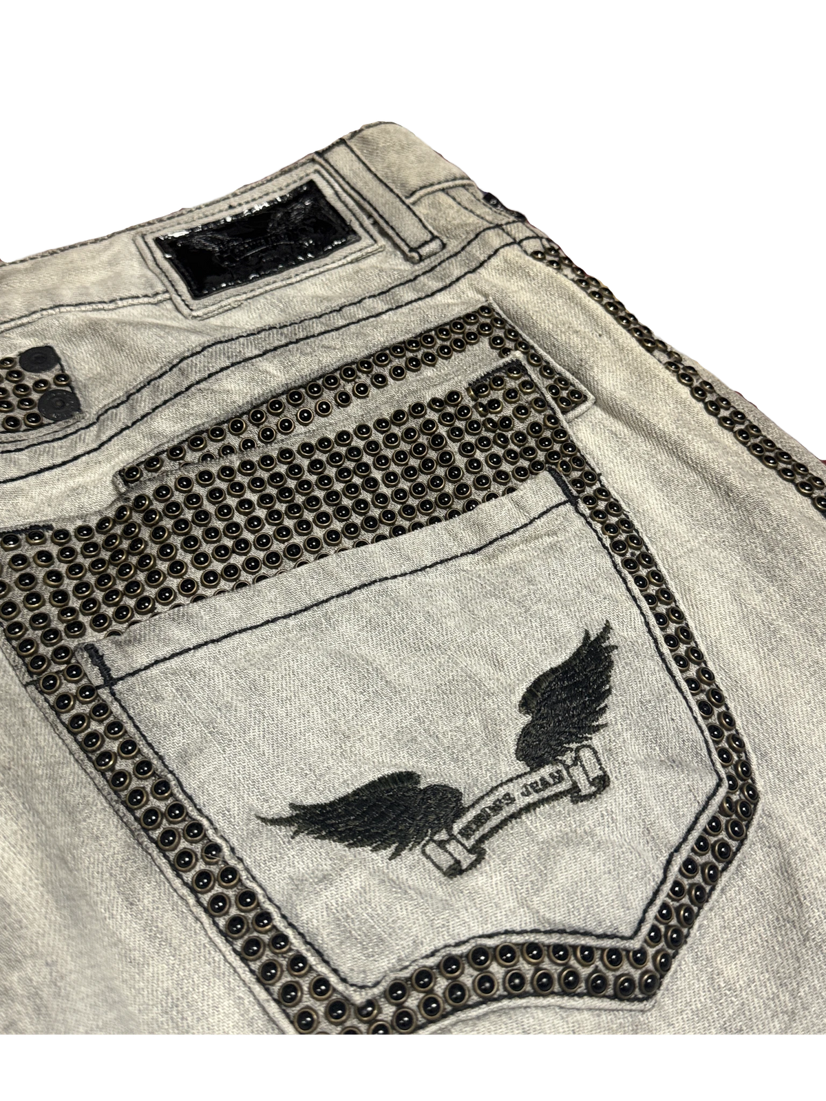 [V1152] Vintage y2k Robins Jeans graue straight jeans