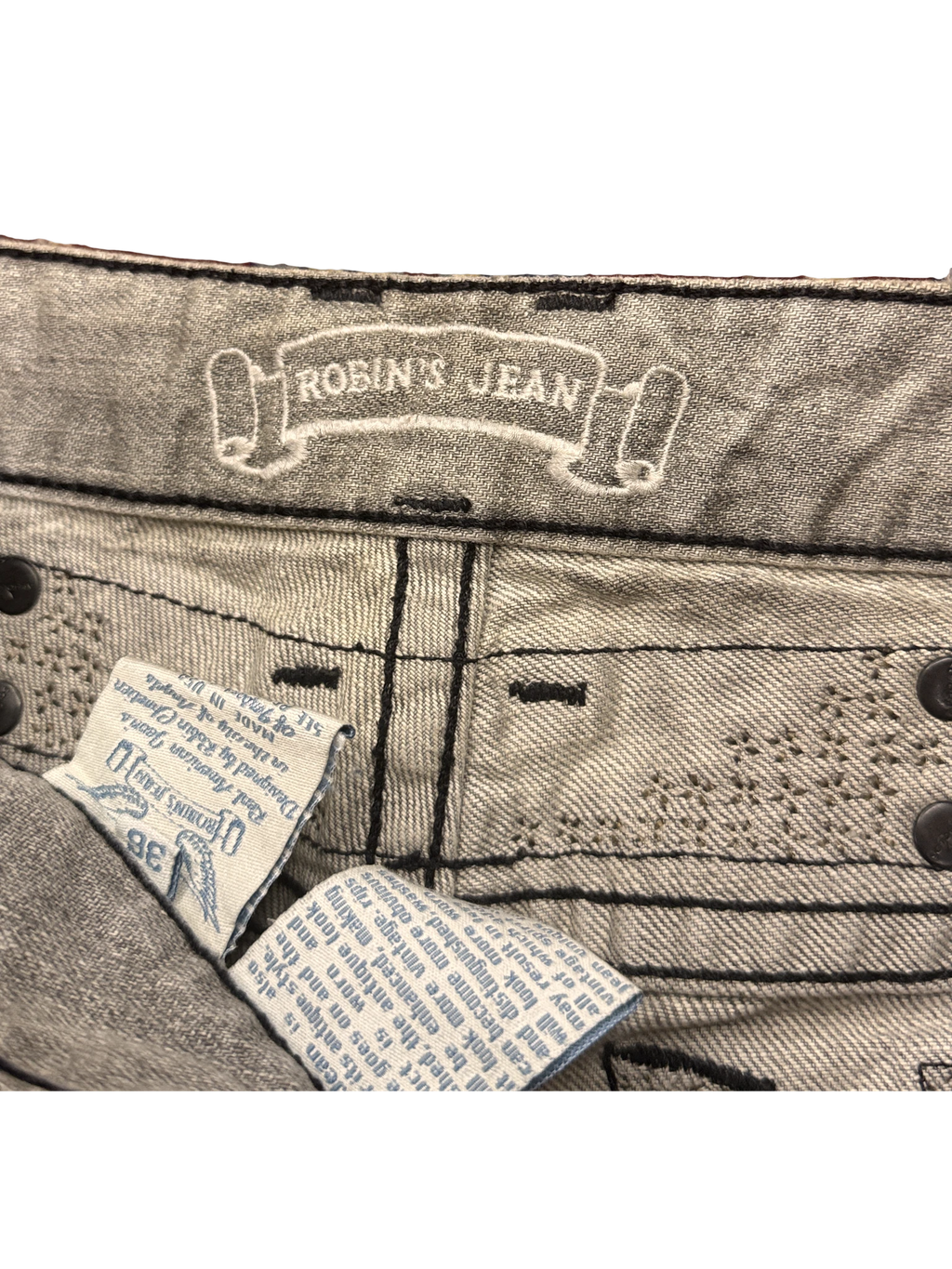 [V1152] Vintage y2k Robins Jeans graue straight jeans