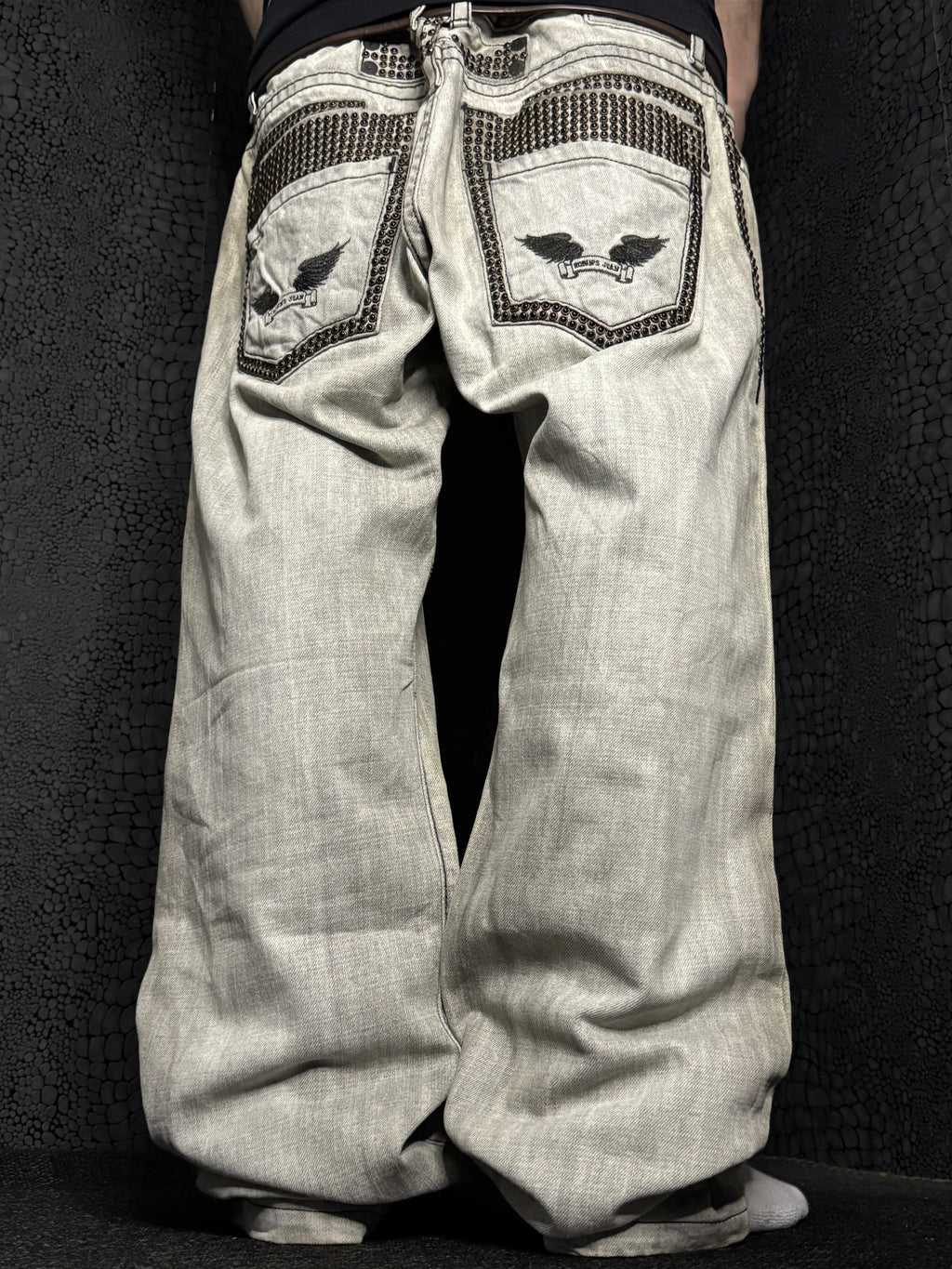 [V1152] Vintage y2k Robins Jeans graue straight jeans