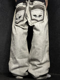 [V1152] Vintage y2k Robins Jeans graue straight jeans