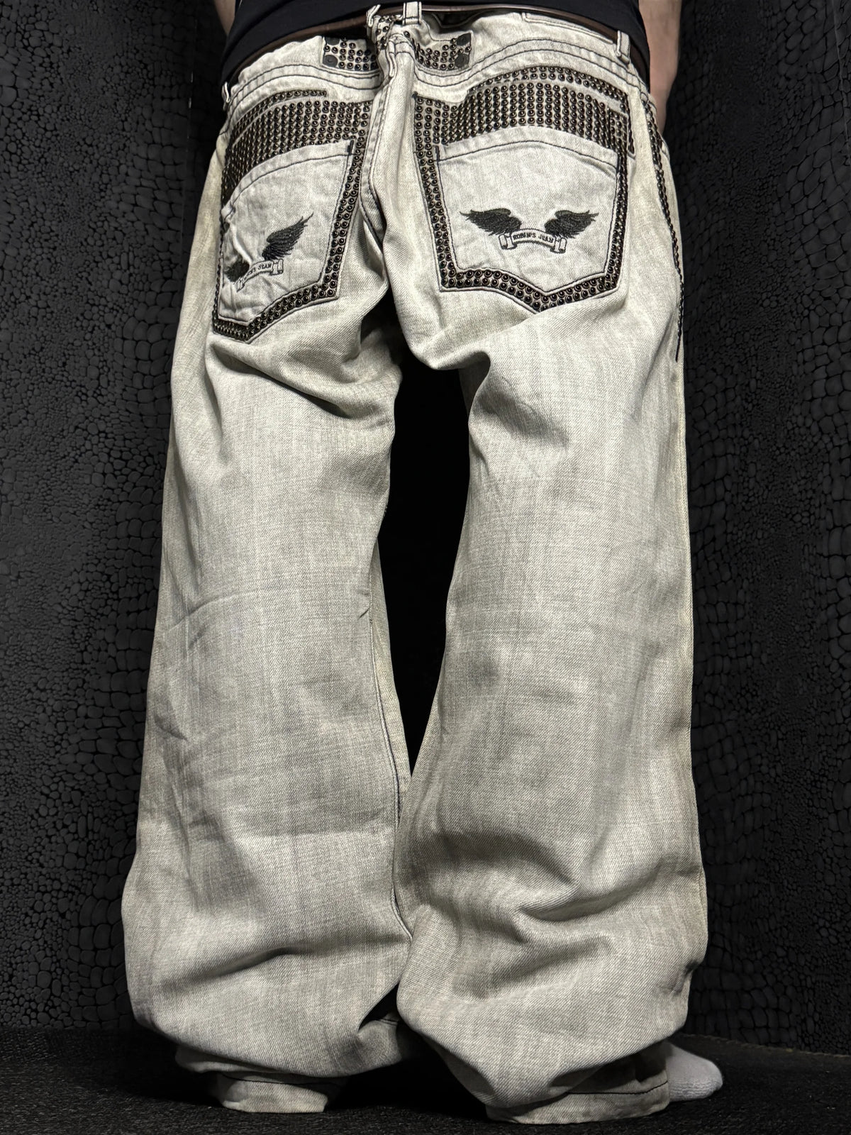[V1152] Vintage y2k Robins Jeans graue straight jeans