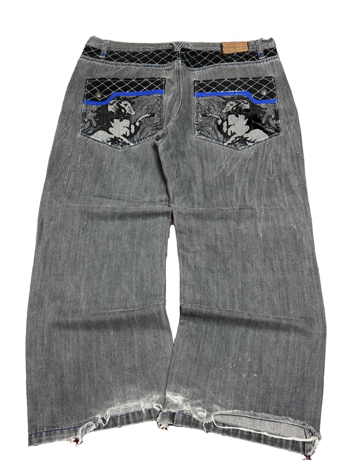 [V1159] Vintage y2k Russo graue baggy jeans