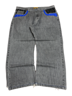 [V1159] Vintage y2k Russo graue baggy jeans