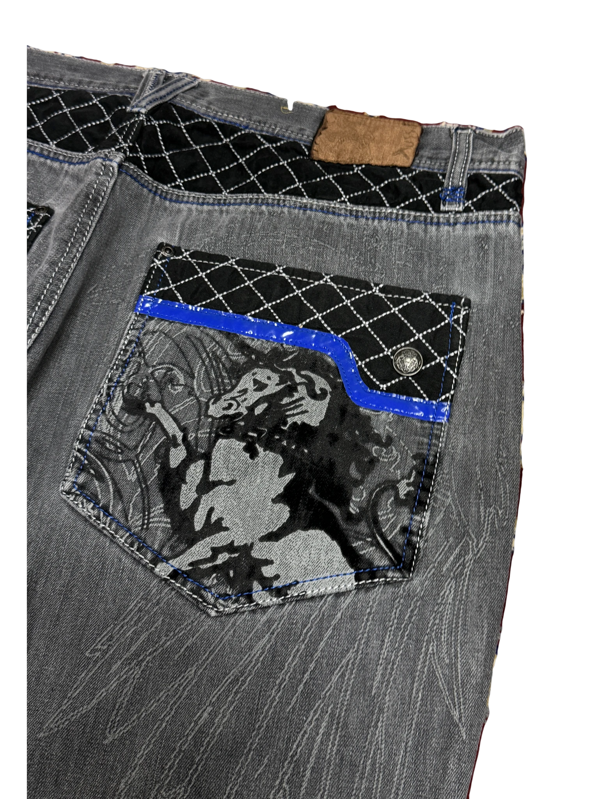 [V1159] Vintage y2k Russo graue baggy jeans