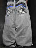 [V1159] Vintage y2k Russo graue baggy jeans
