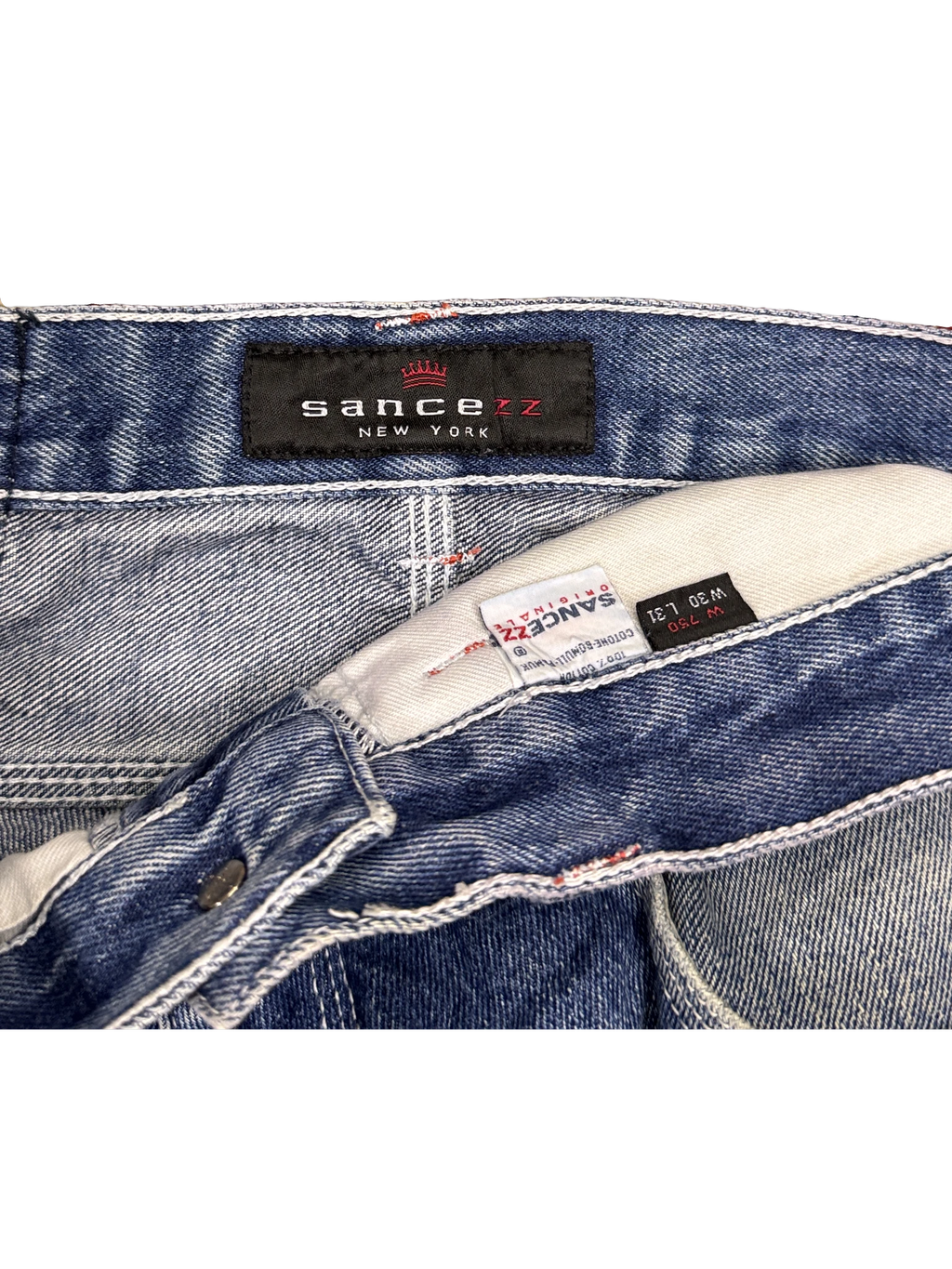 [V1160] Vintage y2k Sancezz blaue baggy jeans