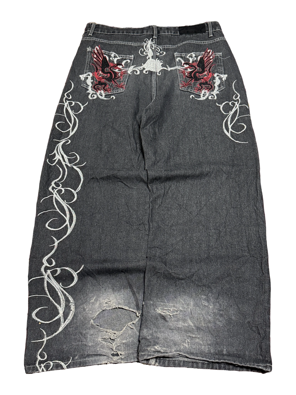 [V1175] Vintage y2k unbranded graue baggy jeans (Dupe)