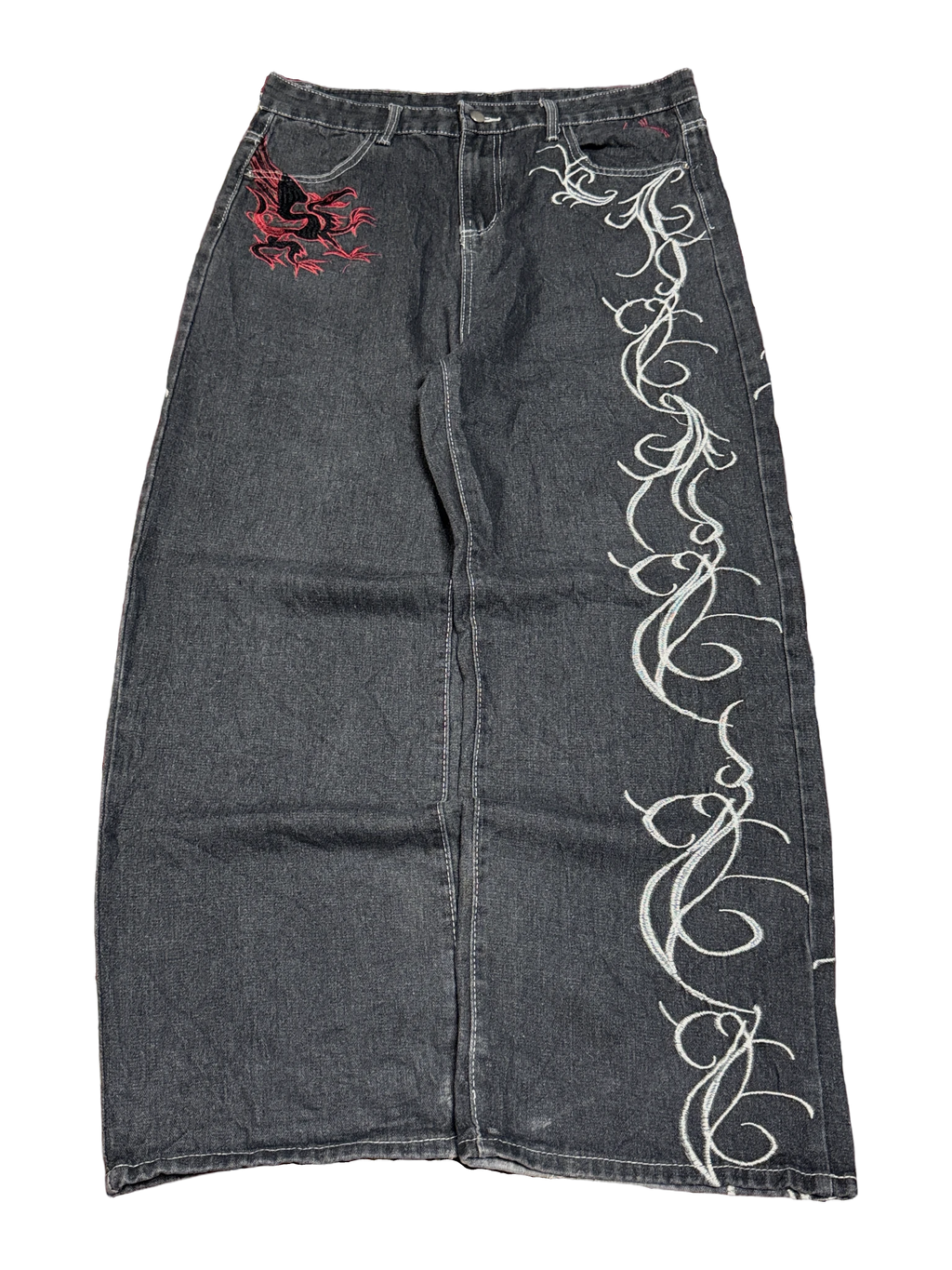 [V1175] Vintage y2k unbranded graue baggy jeans (Dupe)