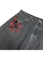 [V1175] Vintage y2k unbranded graue baggy jeans (Dupe)