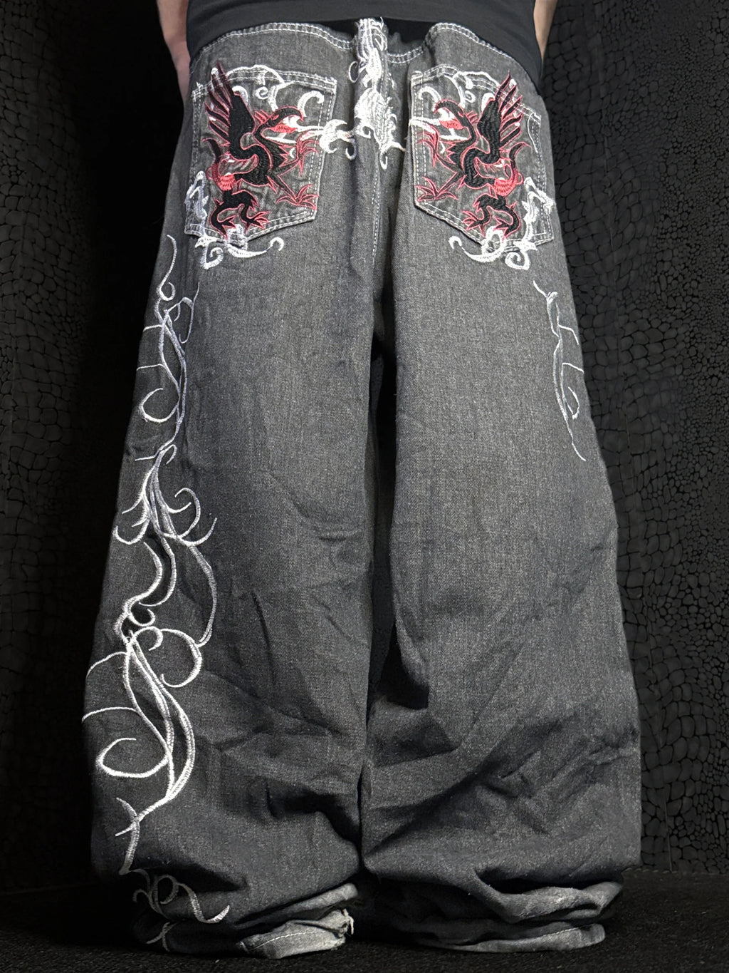 [V1175] Vintage y2k unbranded graue baggy jeans (Dupe)