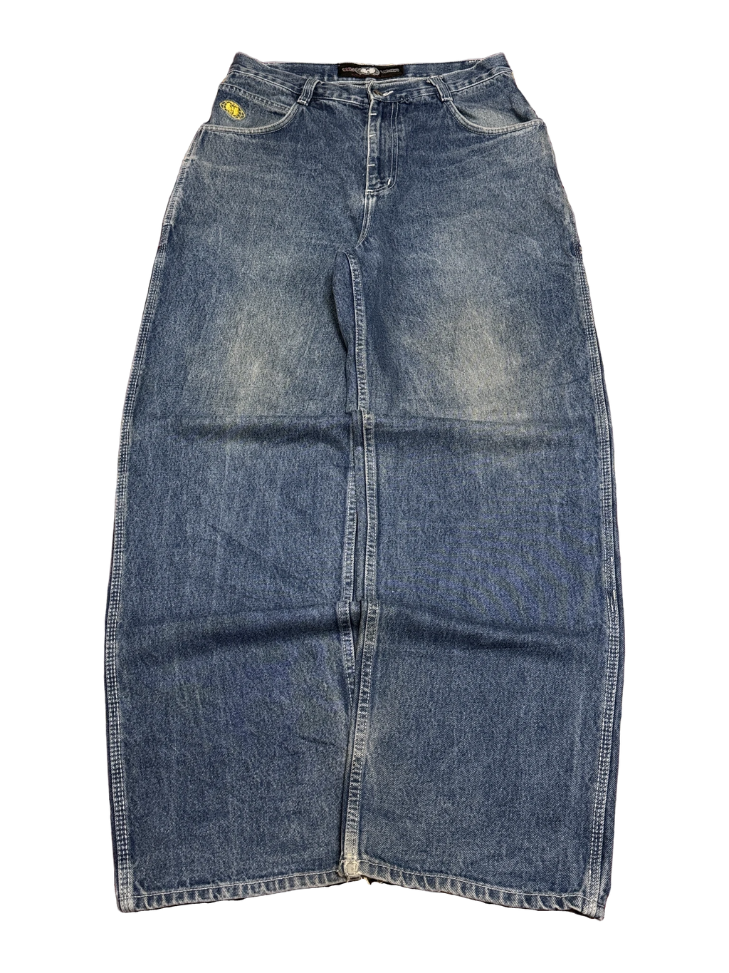 [V1177] Vintage y2k Wu Wear blaue baggy jeans