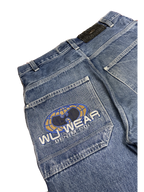 [V1177] Vintage y2k Wu Wear blaue baggy jeans