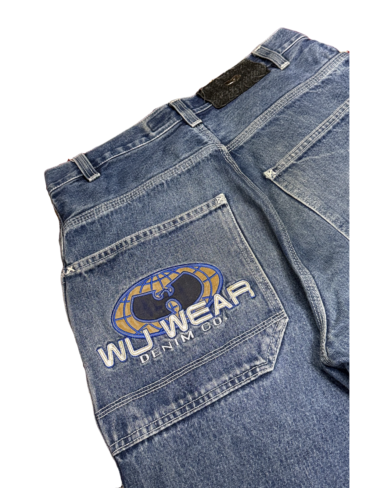 [V1177] Vintage y2k Wu Wear blaue baggy jeans