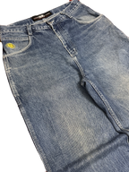 [V1177] Vintage y2k Wu Wear blaue baggy jeans
