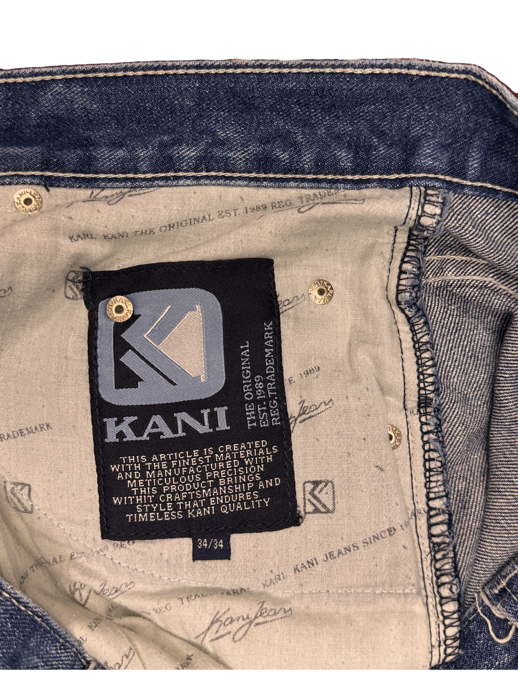 [V1179de] Vintage y2k Karl Kani blaue baggy jeans