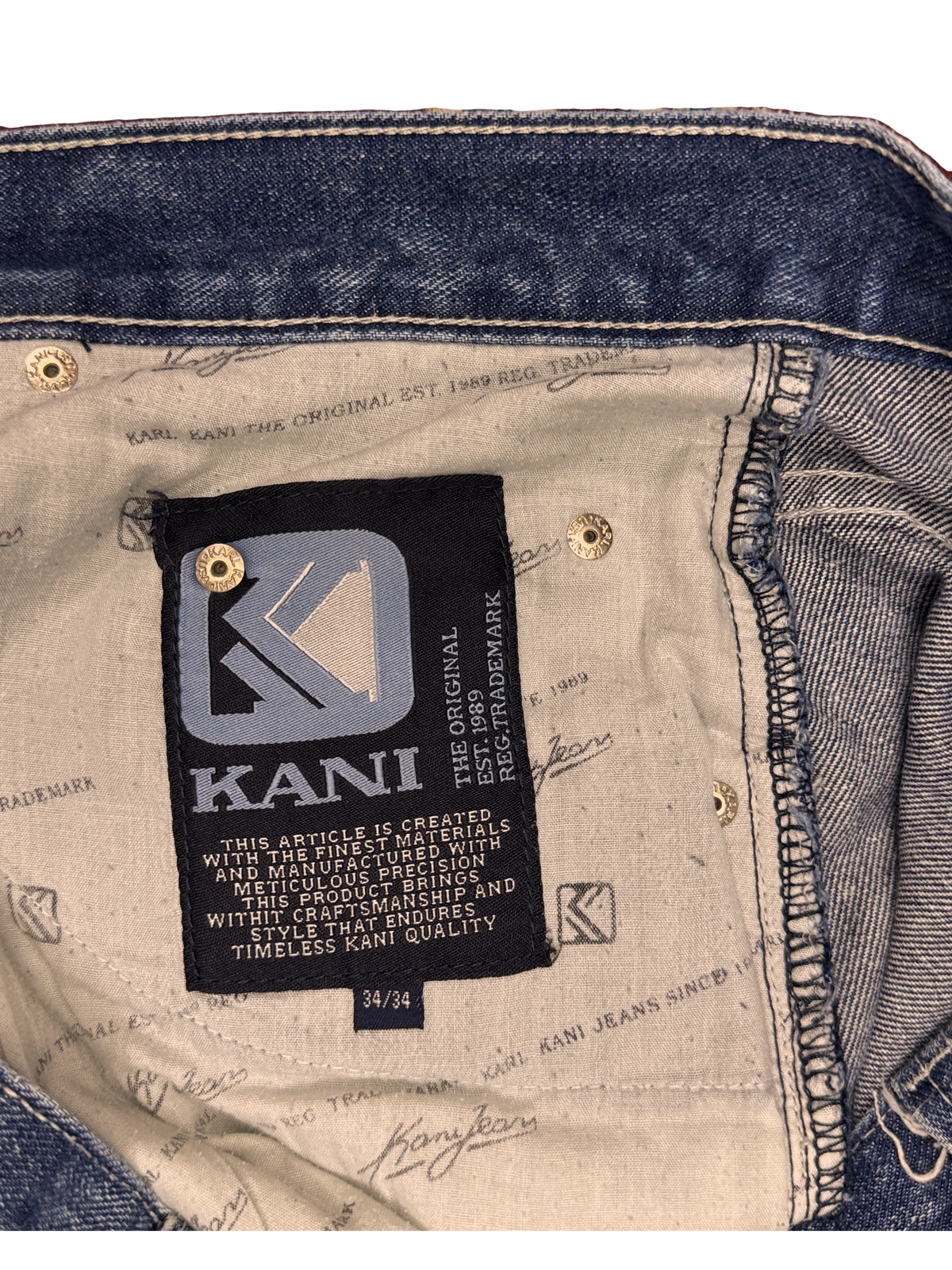 [V1179de] Vintage y2k Karl Kani blaue baggy jeans