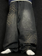 [V1182de] Vintage y2k Makaveli graue baggy jeans