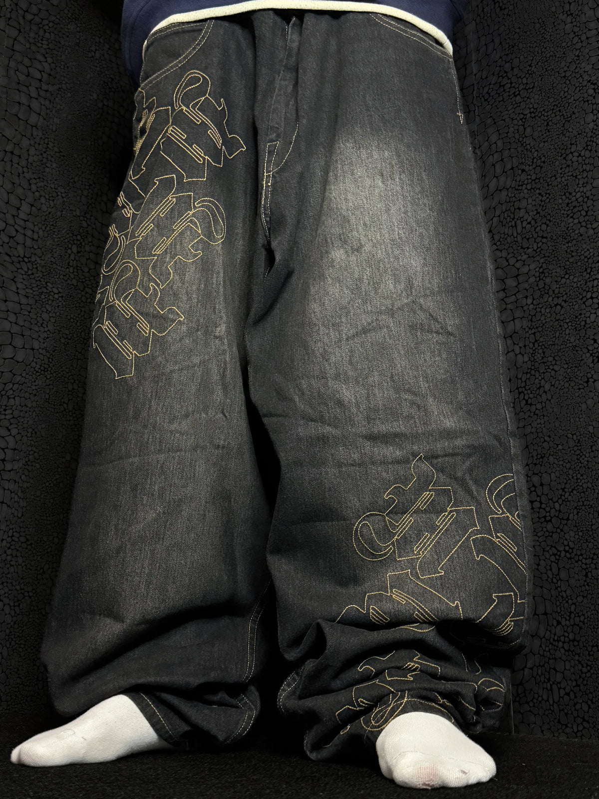 [V1182de] Vintage y2k Makaveli graue baggy jeans