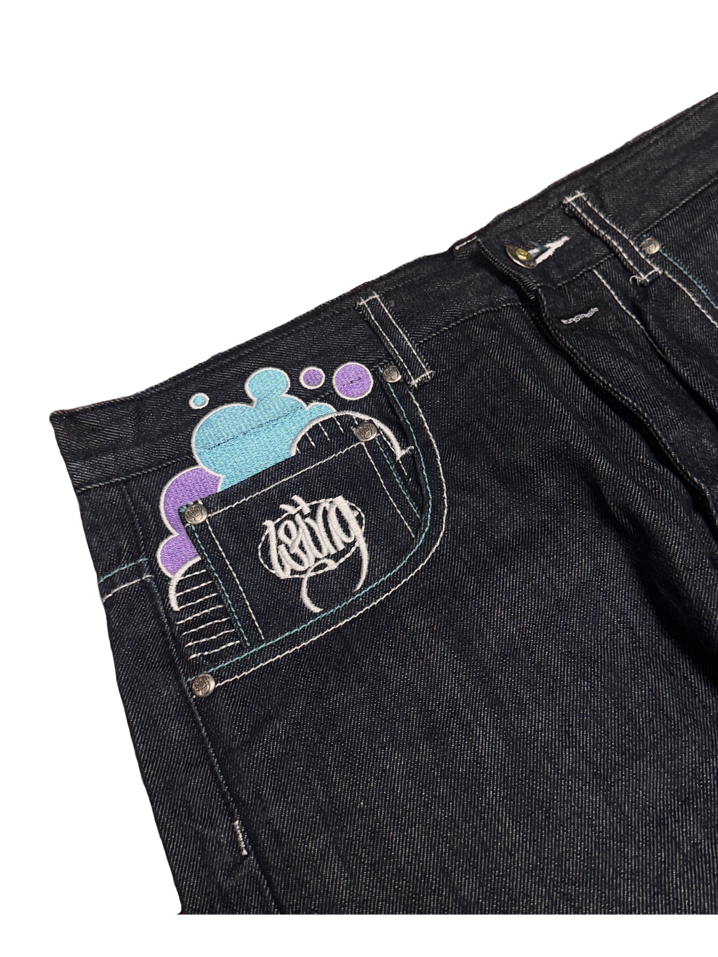 [V1183] Vintage y2k Wrung marineblaue straight jeans