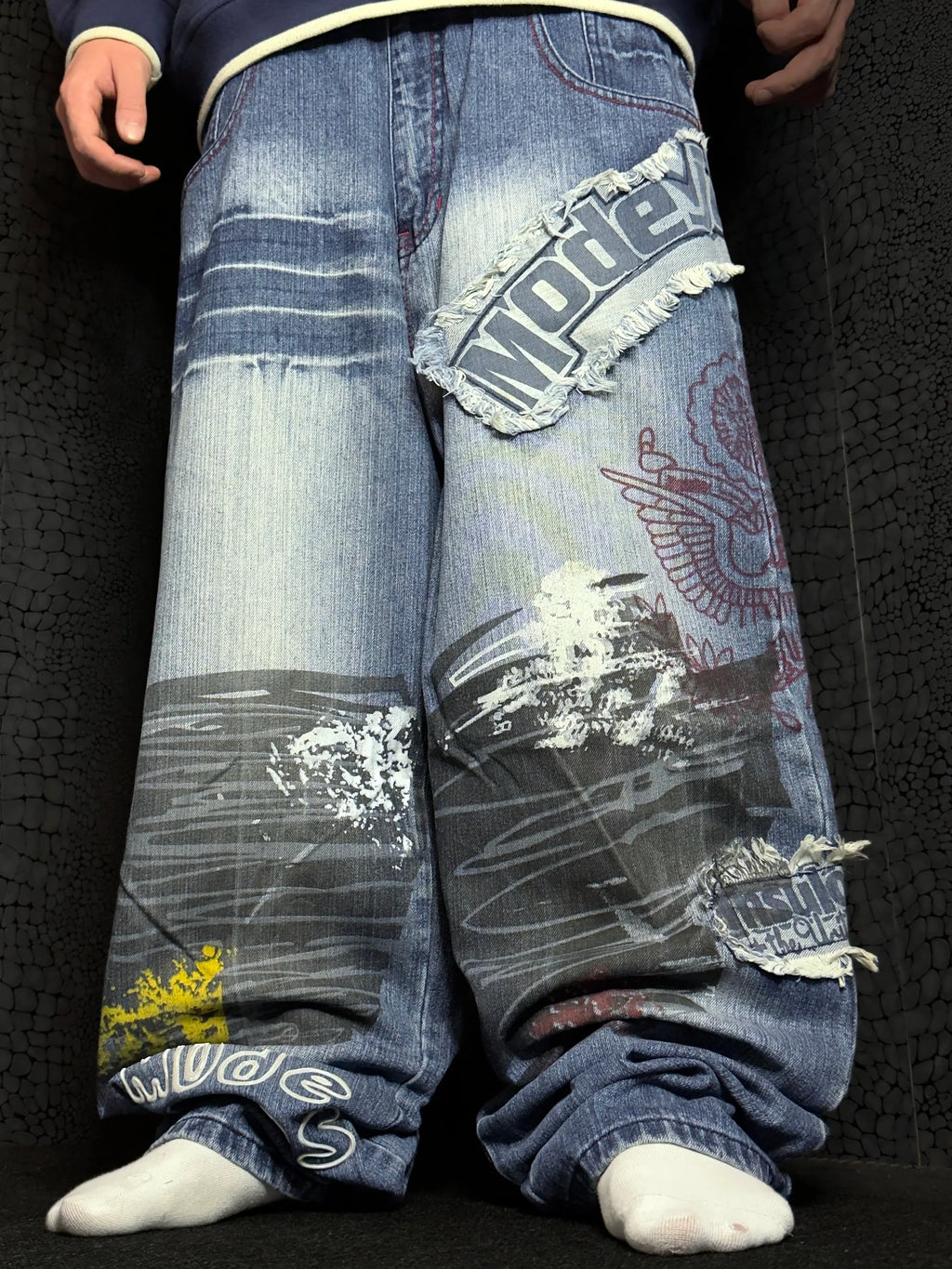 [V1184] Vintage y2k Mido blaue baggy jeans