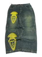 [V1192] Vintage y2k Qlobeniks marineblaue baggy jeans