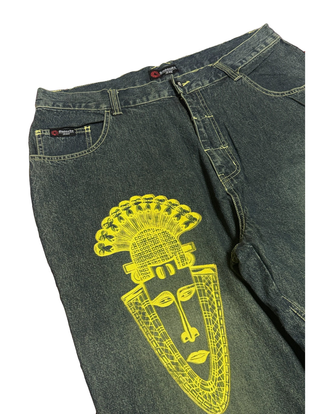 [V1192] Vintage y2k Qlobeniks marineblaue baggy jeans