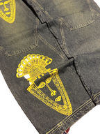 [V1192] Vintage y2k Qlobeniks marineblaue baggy jeans