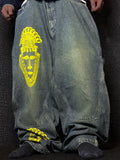 [V1192] Vintage y2k Qlobeniks marineblaue baggy jeans