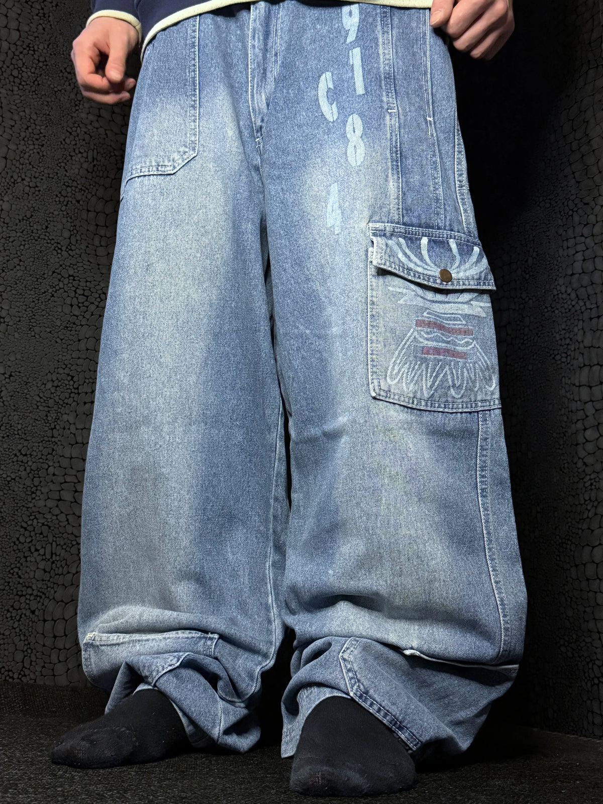 [V1194] Vintage y2k Cargo One blaue baggy jeans