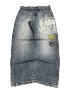 [V1196] Vintage y2k Wrung blaue baggy jeans