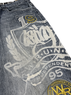 [V1196] Vintage y2k Wrung blaue baggy jeans