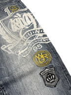 [V1196] Vintage y2k Wrung blaue baggy jeans