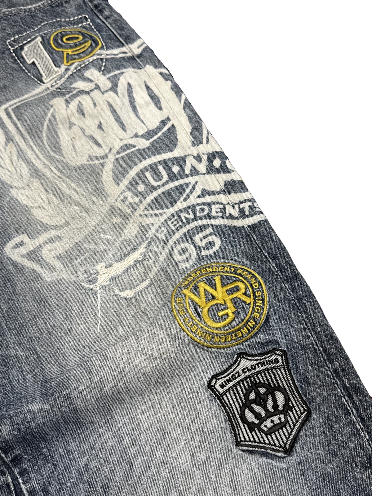 [V1196] Vintage y2k Wrung blaue baggy jeans