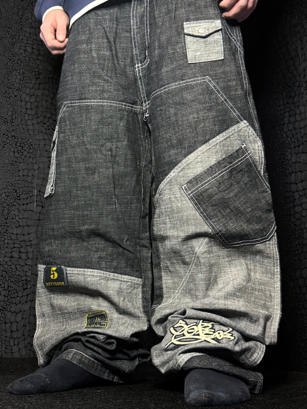[V1199] Vintage y2k unbranded schwarze baggy jeans