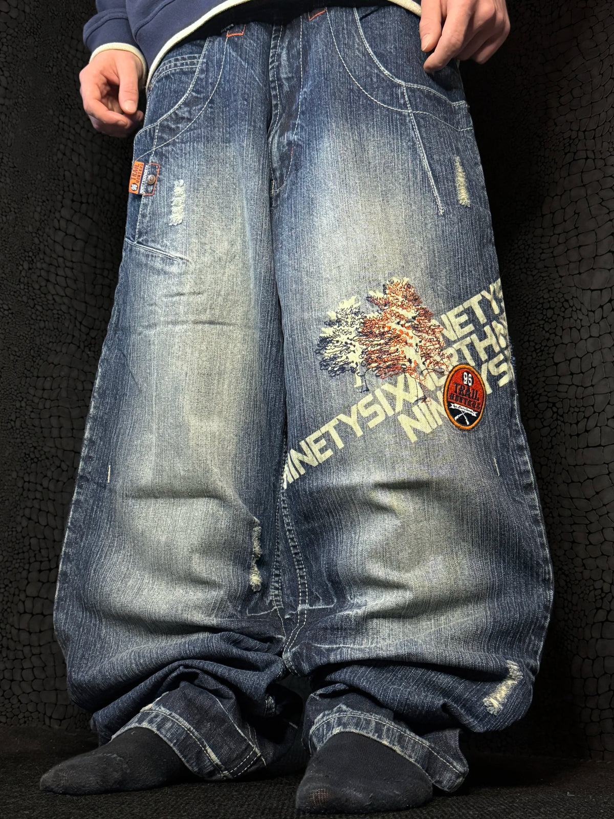 [V1203de] Vintage y2k Ninetysix North blaue baggy jeans (NWT)